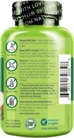 NATURELO Hair, Skin and Nails - with Biotin, Collagen, Omega3 & Vitamin E - Great for Healthy Skin & Hair Growth - Women and Men – 60 Capsules | 1 Month Supply - Image 3