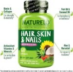 NATURELO Hair, Skin and Nails - with Biotin, Collagen, Omega3 & Vitamin E - Great for Healthy Skin & Hair Growth - Women and Men – 60 Capsules | 1 Month Supply - Image 5