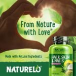 NATURELO Hair, Skin and Nails - with Biotin, Collagen, Omega3 & Vitamin E - Great for Healthy Skin & Hair Growth - Women and Men – 60 Capsules | 1 Month Supply - Image 6