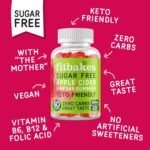Fit bakes Sugar Free Keto Apple Cider Vinegar Gummies with Mother 1000mg, 0 Carbs, 3 Calories Per Gummy, 60 ACV Keto Gummies, Apple Cider Vinegar with Mother, Vitamin B12 & Folic Acid, Fitbakes - Image 3