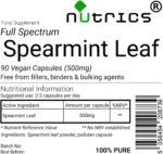 Spearmint Leaf 500mg x 90 V Capsules (1 Month Supply) x Suitable for Vegan Vegetarian Diet - Image 3