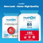 Health4All Vitamin B5 Pantothenic Acid 500mg 180 Capsules 6 Months Supply, Purest No Additives Vitamin B5 Capsules (not Tablets), Vegan, Gluten-Free High Strength 8,333% NRV Supplement | Made in UK - Image 3