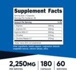 Nutricost Nitric Oxide Booster 2250mg, 180 Capsules - 750mg Per Casule, 60 Servings - Gluten Free and Non-GMO - Image 3