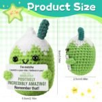 Emotional Support Crochet Matcha – Handmade Positive Energy Gift with Card, Thank You Teacher Present, Birthday Gift for Women & Men, Home or Office Desk Decoration - Image 3