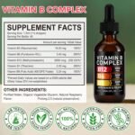 Liquid Vitamin B Complex Drops High Strength Supplement, Vitamin B12, B6, B1, Niacin & Folate, Supports Energy & Immune Support Non-GMO, Gluten-Free & Vegan- for Men & Women, Raspberry Flavour (120ml) - Image 4