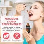 Liquid Vitamin B Complex Drops High Strength Supplement, Vitamin B12, B6, B1, Niacin & Folate, Supports Energy & Immune Support Non-GMO, Gluten-Free & Vegan- for Men & Women, Raspberry Flavour (120ml) - Image 6