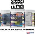 Cosmos Pre-Workout 450g Sports Energy Booster Supplement Powder 300mg Caffeine + Vitamins + Amino Acids for Focus & Endurance 30 Servings (Apple Gummi) - Image 7