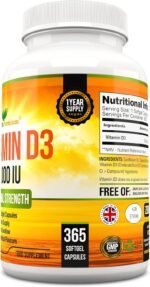 Vitamin D 1,000 IU, Optimal Strength Vitamin D3 Supplement, 365 Easy to Swallow Softgels - Full Year Supply - Image 3