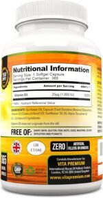 Vitamin D 1,000 IU, Optimal Strength Vitamin D3 Supplement, 365 Easy to Swallow Softgels - Full Year Supply - Image 4