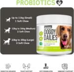 Doggy Dailies Probiotics for Dogs | Canine Supplements for Digestive and Immunity Support | Skin Health and Itch Relief | Vitamin Treats for Dogs | Probiotic (90 Chews) - Image 5
