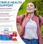 NAC Gummies 1000Mg N-Acetyl Cysteine, Sugar-Free NAC Gummies for Antioxidants & Immune Support, Lung & Liver Health, Supports Respiratory Health 60Ct - Vegan - Image 4