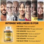 High Strength 90 Vitamin D3 4000 IU Gummies with K2 & Calcium - Sugar Free Orange Chewable for Strong Bones, Teeth & Immune Health - Non-GMO Vegan Gluten-Free - Vitamins D Food Supplement - Image 5