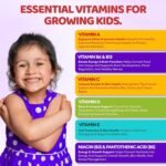 Flebo Kids Multivitamin Gummies (3-12 Years) - Kids Vitamins Gummies (30) - Vitamin A,B6,B12,C,D and E - Chewable Childrens Vitamins for Immunity, Bone Health & Energy Support - Strawberry Flavour - Image 3