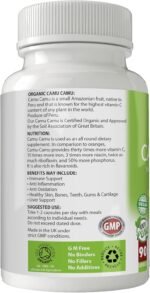 Organic Camu Camu for Immune Support & Collagen Boost | 500mg Capsules x 90 | 100% Pure Soil Association Certified | Gluten Free | GM Free | Vegan - Image 3