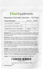 Magnesium Glycinate by Your Supplements | UK Made | True Unblended Bisglycinate | 120 High Absorption Capsules | Suitable for Vegetarians & Vegans - Image 5