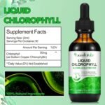 Liquid Chlorophyll Drops, 60ML Natural Chlorophyll for Internal Detox & Cleanes, Energy Booster, Digestion Supports Mint Flavour - Image 5
