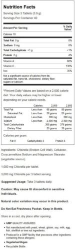 Chlorella 1000mg (120) Standard - Image 3