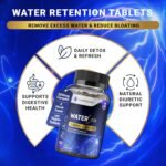 WaterLess 3200mg - Water Retention Tablets for Women & Men - Relieve Bloating and Digestion with Natural Detox - High Strength Dandelion Root - 120 Vegan Tablets by HealthEssent - Image 4