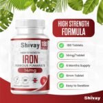 Iron 14mg Tablets | 180 Vegan Tablets - 6 Month Supply | High Strength Ferrous Fumarate Supplement | for Tiredness & Fatigue | Made in The UK by Shivay Herbals - Image 3