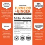 Turmeric Curcumin and Ginger - 95% Standardized Curcuminoids with BioPerine Black Pepper Extract for Ultra High Absorption - Natural Joint Support Supplement - Gluten-Free - 60 Capsules - Image 6