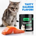 Probiotics for Cats Chews 200PCs - Digestive, Gut Health & Diarrhea Support - Probiotic Chews For Feline - Expert approved US Formula with Cat Probiotics, Enzymes & Natural Ingredients - Salmon - Image 6