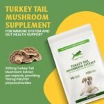 Turkey Tail Mushroom for Dogs 90 Capsules with 500mg PSK/PSP Beta-Glucans Extract - Immune Support Supplement - Gut Health & Prebiotic, UK Made, GMP Certified - Image 3