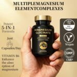 Magnesium Glycinate Supplements 800mg Glycinate,300mg Citrate,200mg Malate,150mg Gluconate Magnesium Complex | 282mg Elemental Mg | with Vitamin B6 | High Absorption | 60 Vegan Tablets | Gluten-Free - Image 3