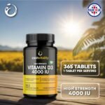 Vitamin D3 4000 IU – 365 Vegetarian D3 Easy Swallow Micro Tablets | Highest Strength Cholecalciferol VIT D3 - Vegetarian Certified - UK Made Sash Vitality | Support Mood | Supports Bone Health - Image 3