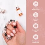 Aromatherapy Lava Bead Bracelet with Sandalwood & Jasmine Oil - Anxiety & Stress Thoughtful Gift - Aids Sleep - Happiness - Image 4