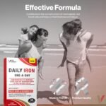 Daily Iron Supplements - 30 Capsules - with Added Folic Acid & Vitamin B12 - Supports Haemoglobin & Red Blood Cell Function - Reduces Tiredness & Fatigue - Energy Supplements - Image 3