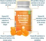 Nutripact Kids Multivitamin & Omega 3 Gummies | Ages 2+ | 30 Orange Flavour Chewable Sugar Free Gummies | with Vitamins A, B C, D, E, | DHA & EPA | Supports Immunity, Brain, Energy, Vision & Growth - Image 3