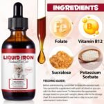 Iron Supplements for Cats, 60ML Liquid Iron with Folate and B12 Supports Anemia, Low Enery Levels and Lethargy, Promotes Red Blood Cell Formation and Blood Health - Image 4