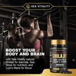 Shilajit Seamoss and Lions Mane Capsules - 60 High-Strength Vegetable Capsules, 1600mg per Serving, Pure Shilajit, Natural Sea Moss, and Lion's Mane for Enhanced Cognitive and Physical Health - Image 8