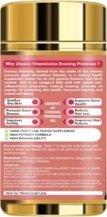 Vitaminnica Evening Primrose Oil 500mg, 60 Capsules | Pure Cold Pressed Oil | Supports Women's Health - Image 3
