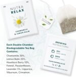 Nutra Tea NUTRARELAX Night Time Sleep & Calm Tea - Chamomile, Passionflower, Lemon Balm - 60 Individual Wrapped Bags - Herbal Infusion (3 Pack) - Image 5