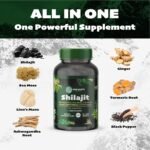Shilajit Sea Moss Lions Mane Ashwagandha Turmeric Ginger Black Pepper Vitamins D3 & C Zinc Magnesium - 60 Vegan Capsules - 2320mg per Serving - Image 3