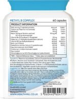 Health4All Methyl B-Complex, 60 Capsules with Methylcobalamin, Methyl Folate, DMG & PABA Supplement, Support Stress, Energy, Methylation, Aid Nervous & Physiological Function | Made in UK (not tablet) - Image 4