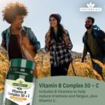 Natures Aid Vitamin B Complex 50 + C - High Strength B Vitamins with Vitamin C - Supports Energy, Nervous System & Immunity, Reduce Tiredness and Fatigue - Vegan, Gluten Free, Non-GMO - 30 Tablets - Image 3