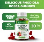 Vitamatic Sugar Free Rhodiola Rosea Gummies 1500 mg Equivalent Per Serving – 60 Gummies – Mixed Berry Flavor – Adaptogen Supplement – Supports Energy, Mood & Focus – Non-GMO, Made in The USA - Image 5