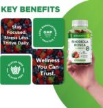 Vitamatic Sugar Free Rhodiola Rosea Gummies 1500 mg Equivalent Per Serving – 60 Gummies – Mixed Berry Flavor – Adaptogen Supplement – Supports Energy, Mood & Focus – Non-GMO, Made in The USA - Image 6