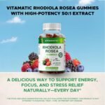 Vitamatic Sugar Free Rhodiola Rosea Gummies 1500 mg Equivalent Per Serving – 60 Gummies – Mixed Berry Flavor – Adaptogen Supplement – Supports Energy, Mood & Focus – Non-GMO, Made in The USA - Image 7