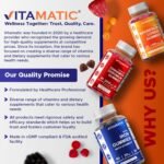 Vitamatic Sugar Free Rhodiola Rosea Gummies 1500 mg Equivalent Per Serving – 60 Gummies – Mixed Berry Flavor – Adaptogen Supplement – Supports Energy, Mood & Focus – Non-GMO, Made in The USA - Image 8