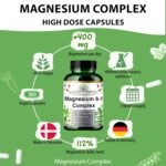 Magnesium 6-1 Complex 1500 mg Daily | 400 mg Elemental Magnesium | Oxide, Bisglycinate, Malate, Taurate, Citrate & Aspartate | 180 Vegan Capsules | High Strength & Bioavailable - Image 3