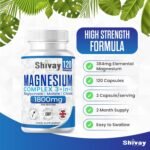 Magnesium Glycinate 3 in 1 Complex | 1800mg Per Serving - 384mg Elemental Mg | High Strength Magnesium Bisglycinate, Malate, Citrate | 120 Vegan Capsules | Made in The UK by Shivay Herbals - Image 3