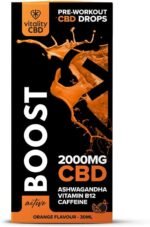 Vitality CBD Active Boost Drops with Vitamin B12, Caffeine, Ashwagandha, 2000mg of CBD, 30ml, Orange Flavour, NO THC - Image 3