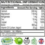 Nutrabytes Magnesium, Calcium, Zinc & Vitamin D3 Supplement, 180 Vegan Capsules | Vitamins & Minerals for Mind, Body & Immune Support | Complex for Energy, Bones, Teeth & Muscles | 6 Month Supply - Image 3