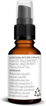 Bare Biology Beam & Balance Vitamin d3 k2 unflavoured Vegan Spray. Maximum Strength: Vitamin d3 4000 iu, with k2 Vitamin Supplements MK-7. Daily Support for Immunity, Bones, Teeth and Muscles - Image 3
