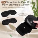MUSICOZY White Noise Sleep Mask with Timer, 29 Soothing Sounds, 3D Bamboo Cotton Eye Mask with 2 Replaceable Pads, 3 Timings (30/60/90 Mins), 100% Eye Shading for Sleeping, Gift for Women/Men - Image 3