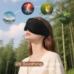 MUSICOZY White Noise Sleep Mask with Timer, 29 Soothing Sounds, 3D Bamboo Cotton Eye Mask with 2 Replaceable Pads, 3 Timings (30/60/90 Mins), 100% Eye Shading for Sleeping, Gift for Women/Men - Image 4