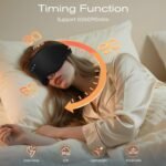 MUSICOZY White Noise Sleep Mask with Timer, 29 Soothing Sounds, 3D Bamboo Cotton Eye Mask with 2 Replaceable Pads, 3 Timings (30/60/90 Mins), 100% Eye Shading for Sleeping, Gift for Women/Men - Image 5